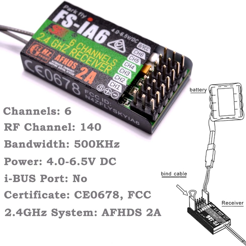 Receptor Flysky FS-IA6 6CH ant - Drone Racing Battery reseña y precio