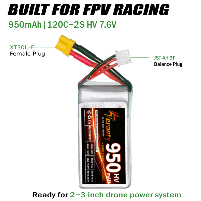 Batería LiPo Teranty 2S HV 7.6 - Drone Racing Charger reseña y precio